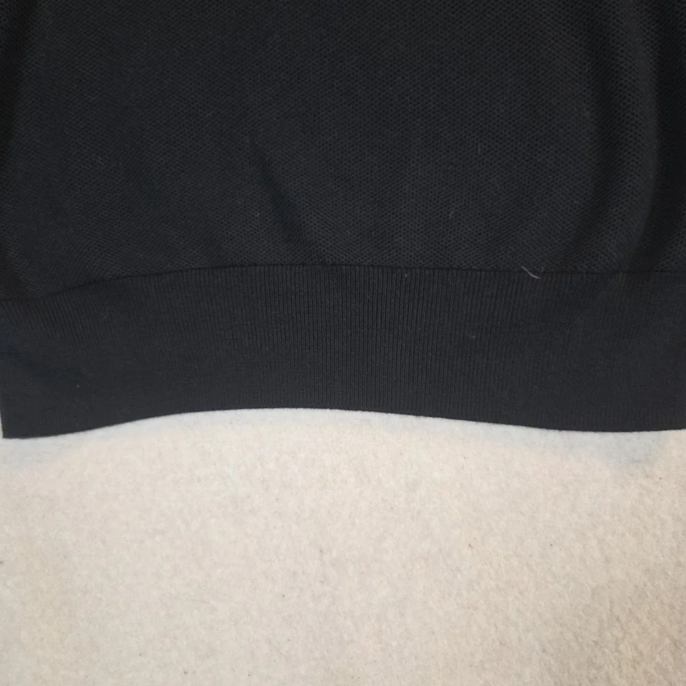 NWT Polo Ralph Lauren Mens Med Black  1/4 Zip Pima Cotton Waffle Knit  Sweater